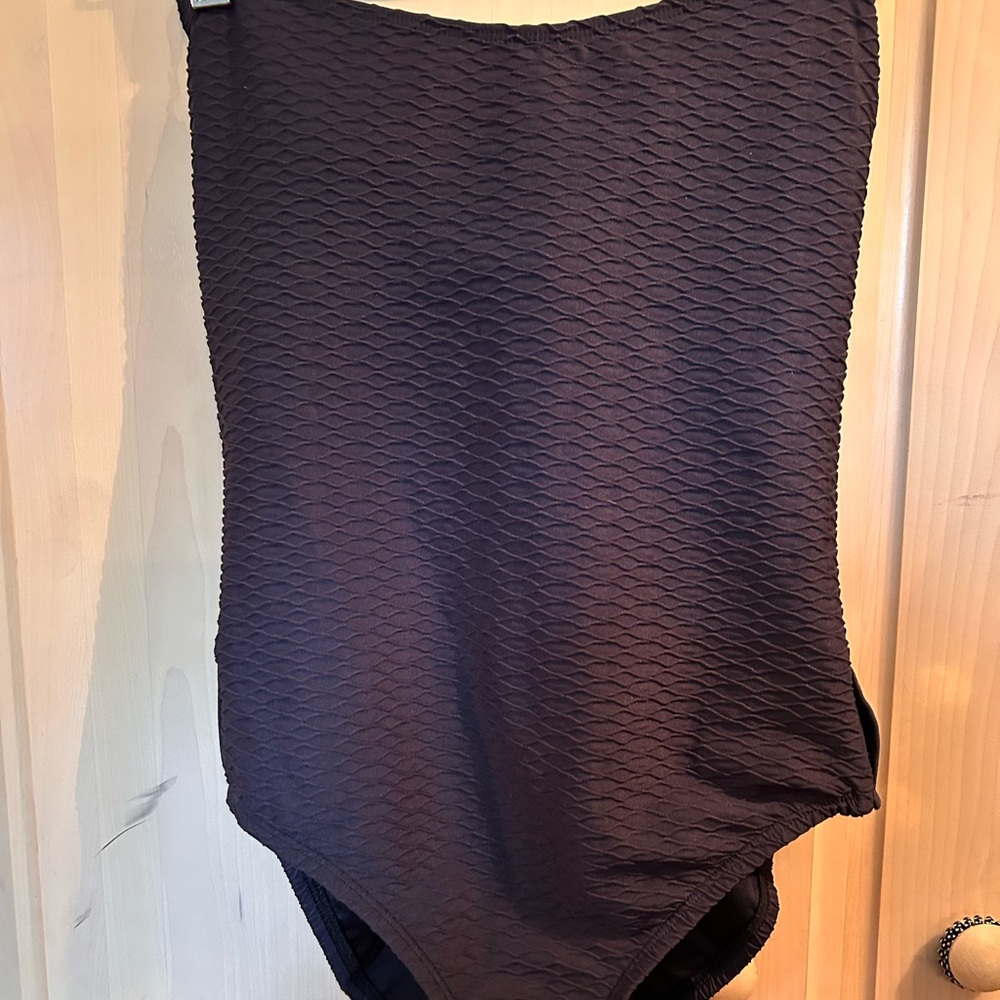 Black Textured Bodysuit
